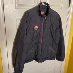 CARHARTT FOR WOMEN.  XL BLACK EMBROIDERED JACKET .  GREAT CONDITION!! WARM!